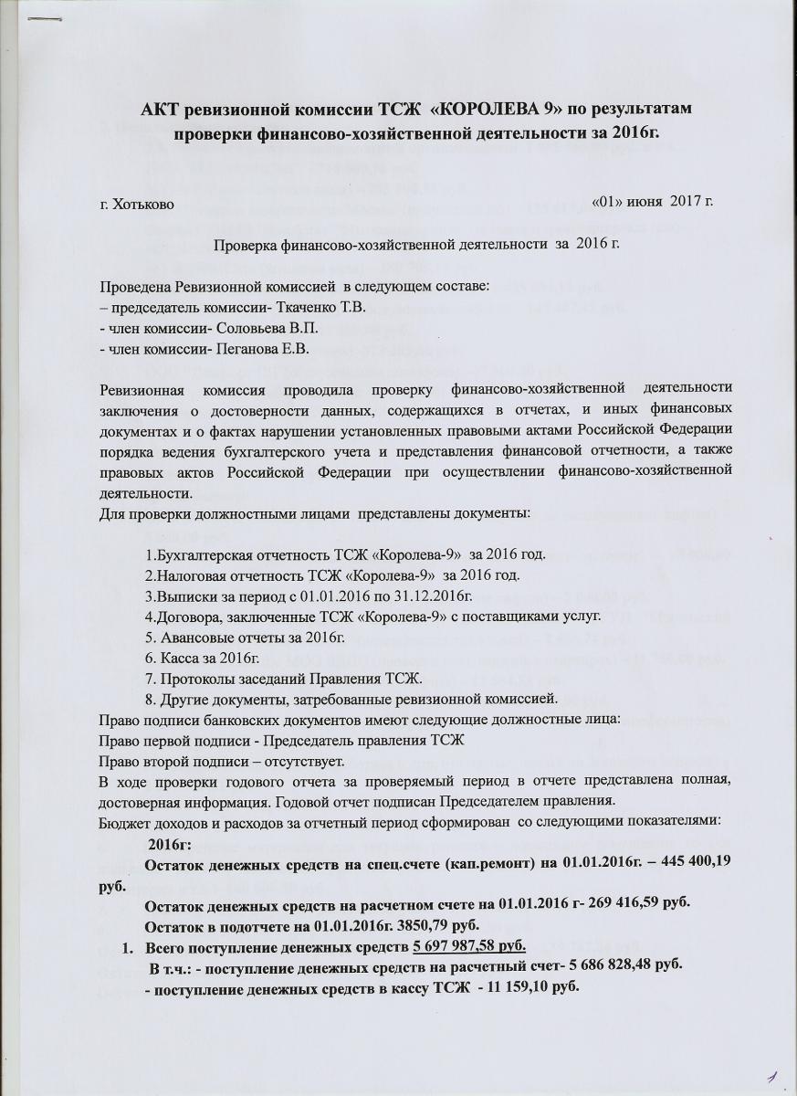 Акт ревизионной комиссии снт образец 2021 с выводами